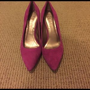 BCBG Suede Fuschia Pump